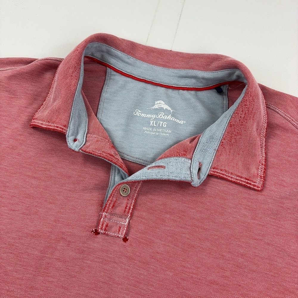 Tommy Bahama Polo Shirt Mens XLT Big Red Lyocell Blend Jersey Short Sleeve